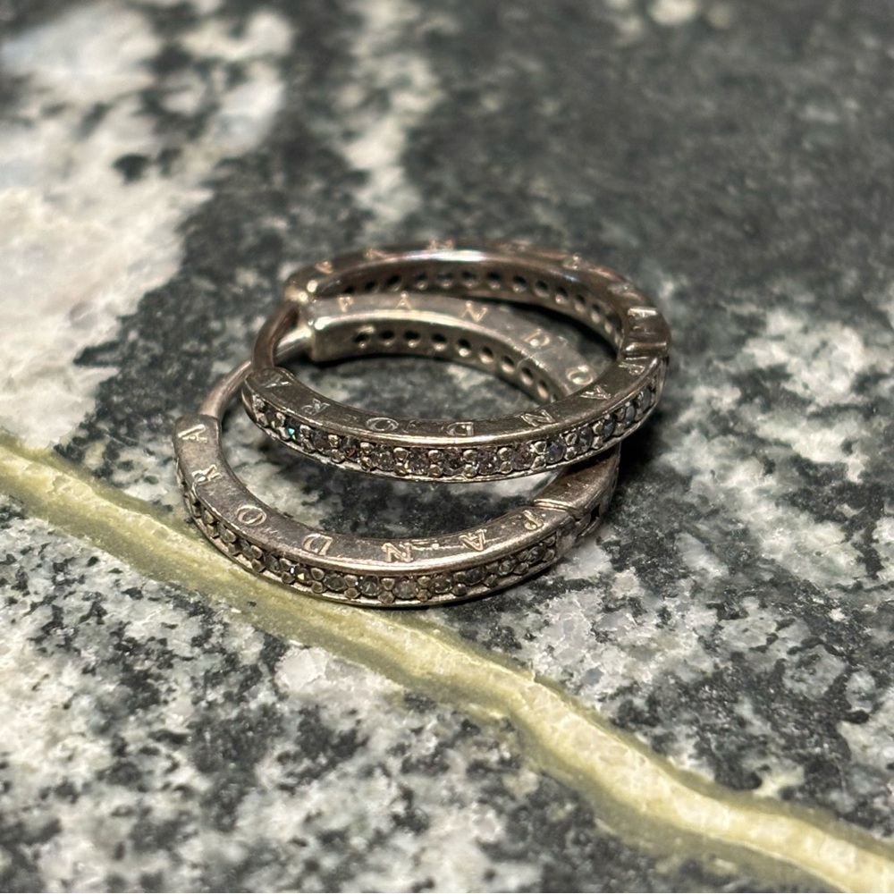 Pandora Silver Sparkling Ring Set